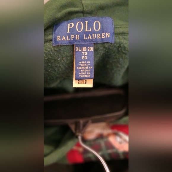****Ralph Lauren Polo Bear Green Hoodie Youth Size XL 18-20 - Picture 7 of 9